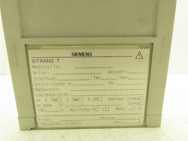 Siemens 7NG3040-6JN00 SITRANS T Module 0-1000 Degrees C 4-20mA 24V UC