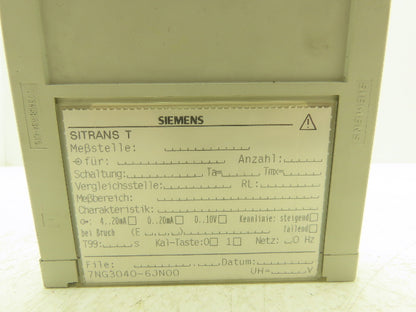 Siemens 7NG3040-6JN00 SITRANS T Module 0-1000 Degrees C 4-20mA 24V UC