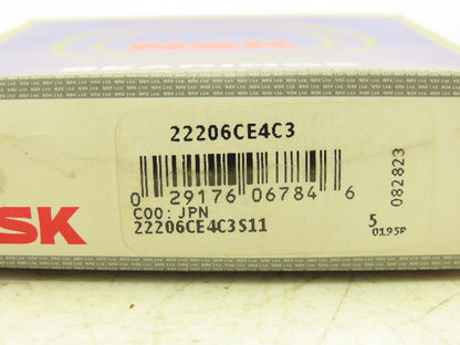 NSK 22206CE4C3 Spherical Roller Bearing 30mm-ID x 62mm-OD x 20mm-Width