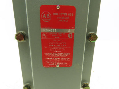 Allen Bradley 836-C7E Ser A Pressure Control Switch Bulletin 836 Air Pneumatic