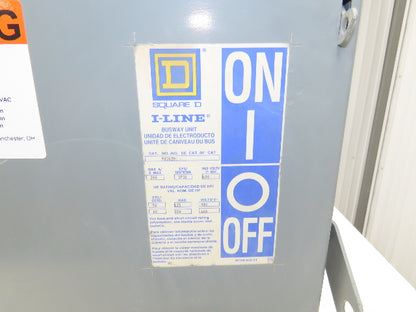 Square D PQ3620 I-Line Busway Plug-In Fusible Disconnect Box 200 Amp 3P 3W 600V