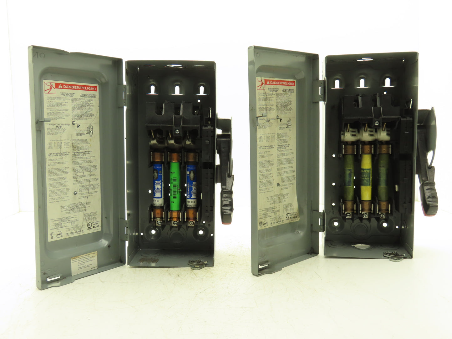 Square D H361 Safety Disconnect Switch Fusible 30A 600VAC 3P Series F05 Lot of 2