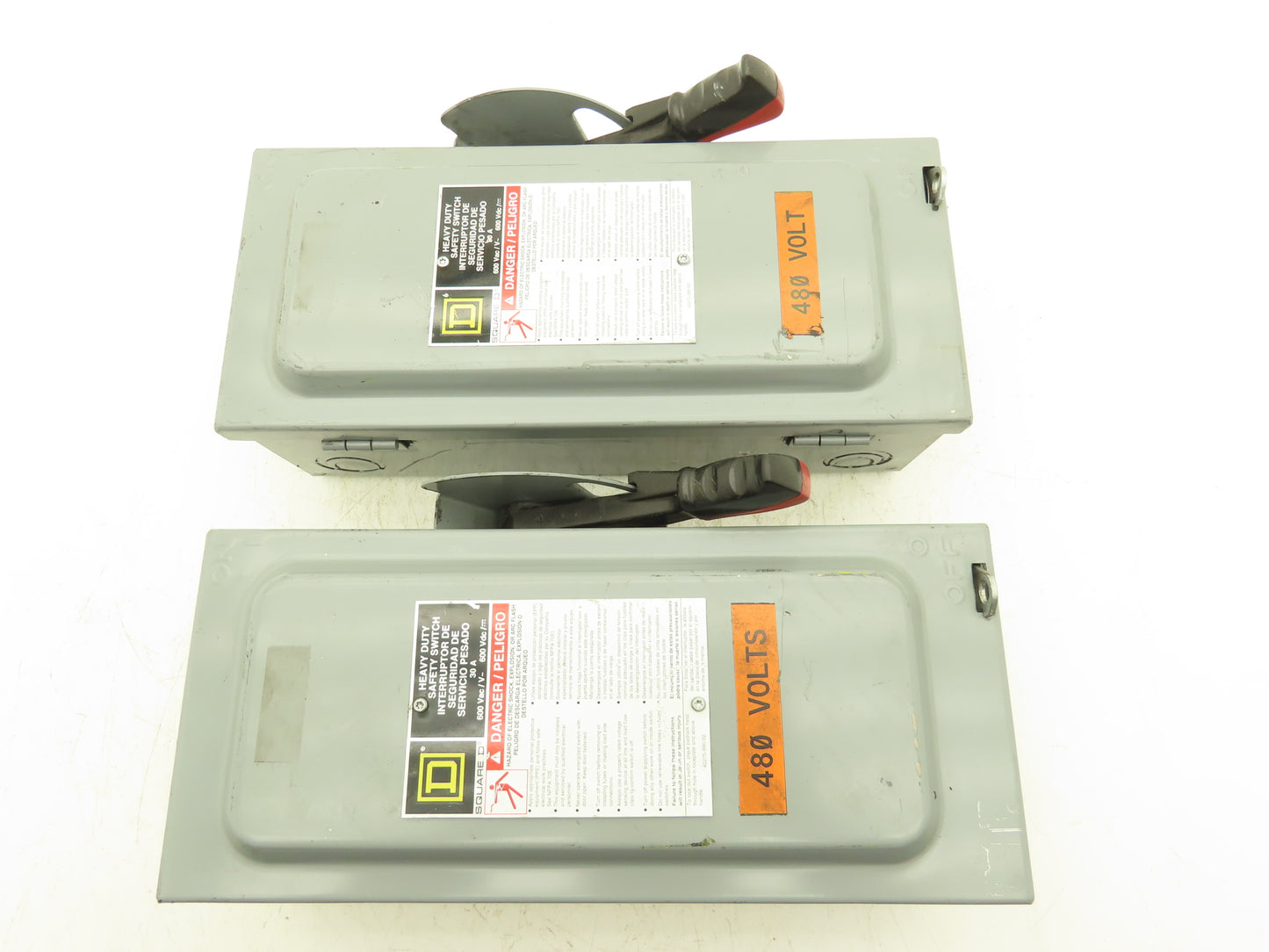 Square D H361 Safety Disconnect Switch Fusible 30A 600VAC 3P Series F05 Lot of 2