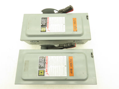 Square D H361 Safety Disconnect Switch Fusible 30A 600VAC 3P Series F05 Lot of 2