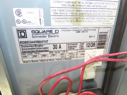 Square D Combination Motor Starter Size 1 NEMA 10Hp 30A 600V Fused 3R