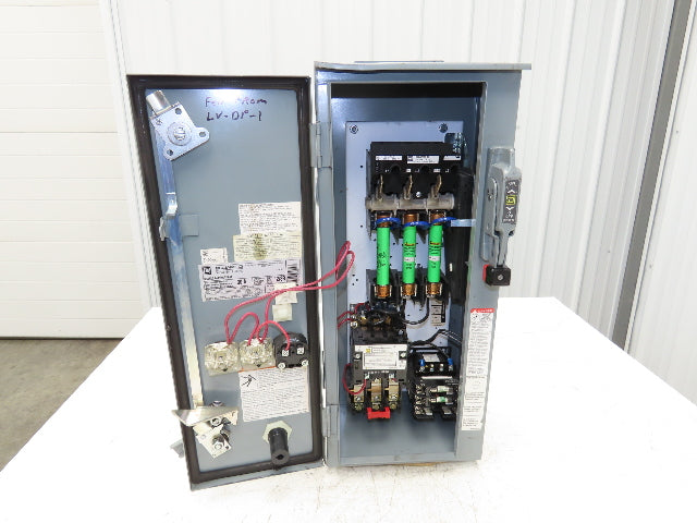 Square D Combination Motor Starter Size 1 NEMA 10Hp 30A 600V Fused 3R