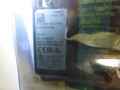 Siemens 6SL3244-0BB12-1PA1 Sinamics Control Unit CU240E-2 FW 4.7 SP6 HF3 24VDC