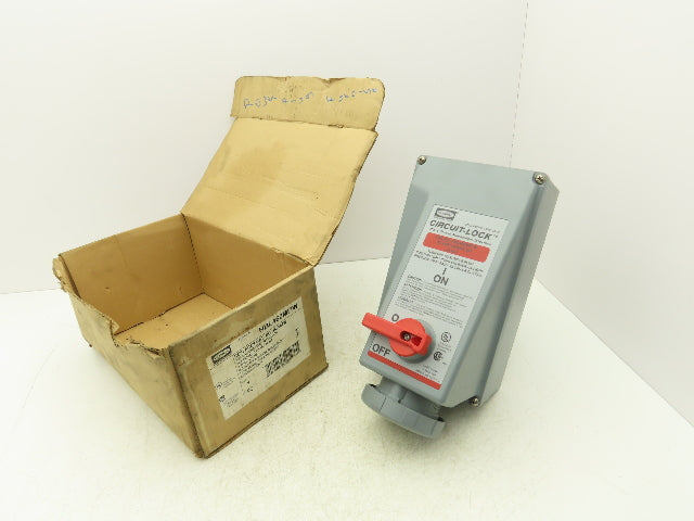 Hubbell HBL460MI7W Circuit-Lock Pin & Sleeve Female Interlock Plug 60A 480V 30HP