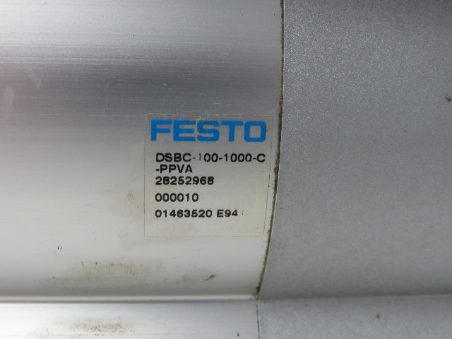 Festo DSBC-100-1000-C-PPVA Air Cylinder 100mm Bore 1000mm Stroke w/Rod Clamp