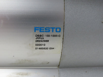 Festo DSBC-100-1000-C-PPVA Air Cylinder 100mm Bore 1000mm Stroke w/Rod Clamp
