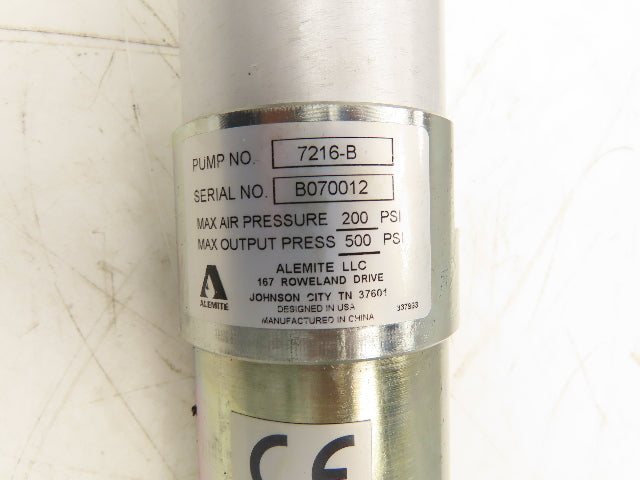 Alemite 7216-B Medium Pressure Air Operated Fluid Pump 7 Gpm 55 gal Container