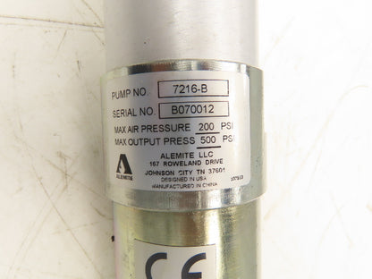 Alemite 7216-B Medium Pressure Air Operated Fluid Pump 7 Gpm 55 gal Container
