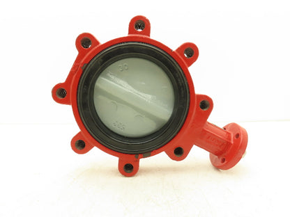 Bray TB028 6" Lugged Butterfly Valve Bare Stem Red 8-Lug BCH 0038 PRC