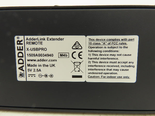 Adder X-USBPRO Adderlink Analog Video & USB Extender KVM Switch KVM2-SEP-USB