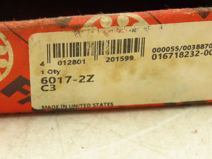 Fag 6017-2ZC3 Deep Groove Ball Bearing 85mm-ID x 130mm-OD x 22mm-Width