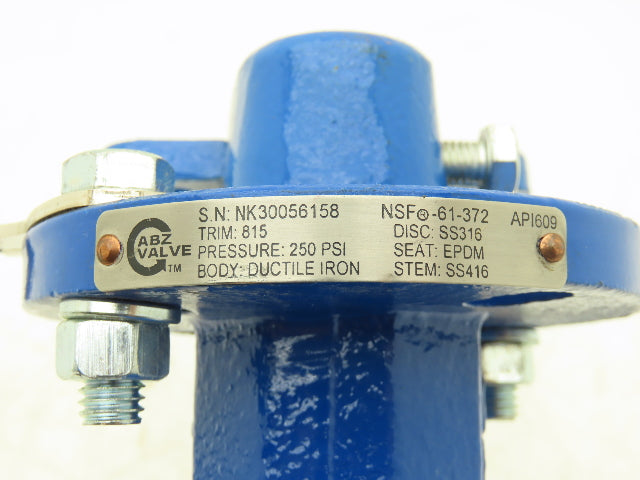 ABZ Valve API609 4" Lugged Butterfly Valve Manual Handle Blue SS316/416