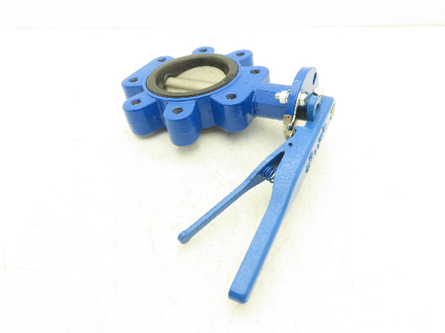 ABZ Valve API609 4" Lugged Butterfly Valve Manual Handle Blue SS316/416