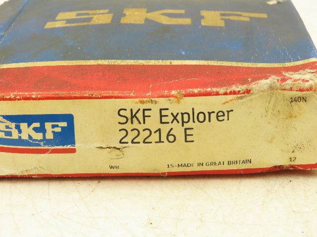SKF 22216E Spherical Roller Bearing 80mm-ID x 140mm-OD x 33mm-Width