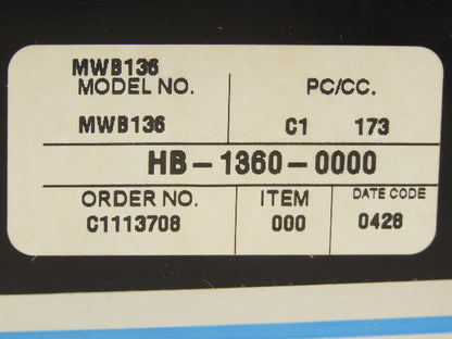 Danaher Controls / ECCI HB-1360-0000 MWB136 Micro-Wiz Counter 8-Digit 117VAC