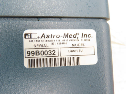 Astro-Med Dash 4U Portable Test Kit Four Channel Chart Recorder Custom Case