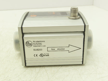 IFM SU8200 Ultrasonic Flow Meter Digital Display Sensor 100L/min 16 Bar 19-30VDC