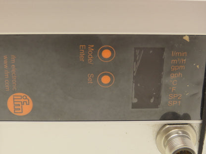 IFM SU8200 Ultrasonic Flow Meter Digital Display Sensor 100L/min 16 Bar 19-30VDC