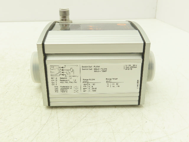 IFM SU8200 Ultrasonic Flow Meter Digital Display Sensor 100L/min 16 Bar 19-30VDC