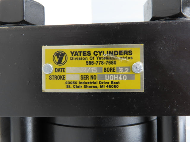 Yates Hydraulic Double Acting Cylinder 3.2" Bore 5" Flange Mount