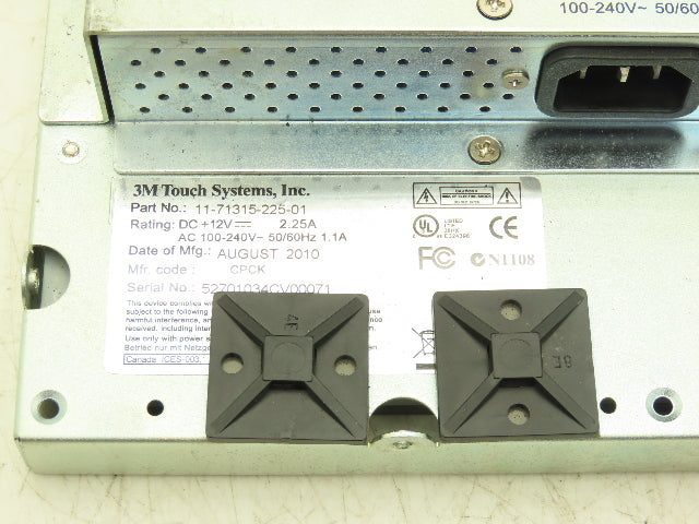3M Touch Systems 11-71315-225-01 HMI Operator Control Panel Monitor Assembly