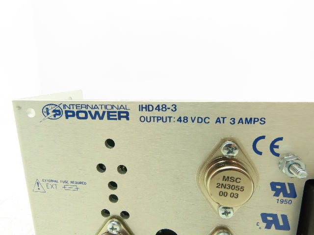 International IHD-48-3 DC Power Supply 100-240VAC 47-63Hz Input 48VDC 3A Output