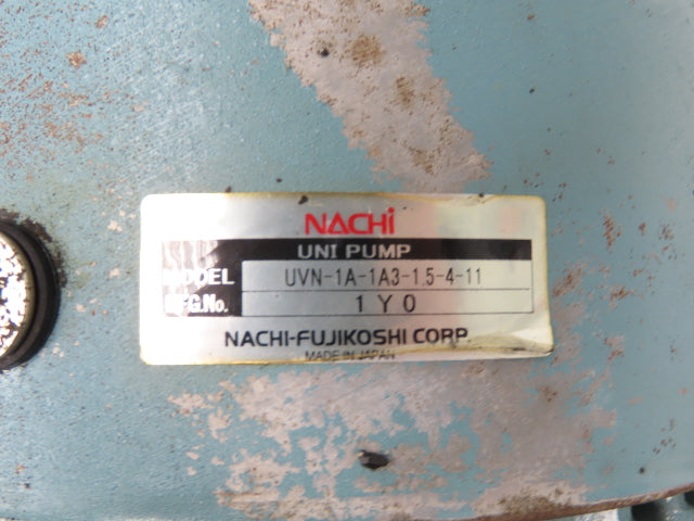 Nachi UVN-1A-1A3-1.5-4-11 Variable Hydraulic Uni-Pump 3.8gpm 1160psi 1.5kw 220V