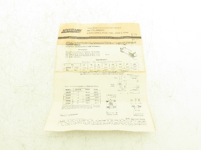 Speedaire 2W489 Pneumatic Air / Hydraulic Cylinder 6" Bore 4" Stroke 250/400PSI