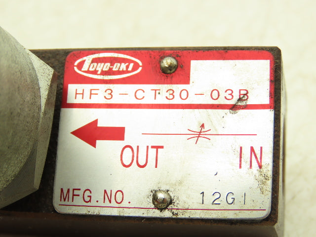 Toyo-oki Kogyo HF3-CT30-03B Hydraulic Manual Flow Control Valve 3/8" NPT
