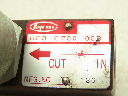 Toyo-oki Kogyo HF3-CT30-03B Hydraulic Manual Flow Control Valve 3/8" NPT