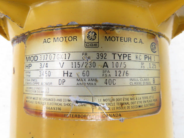 Monarch BE-S75 Sewage Effluent Sump Pump 1.25"NPT 3/4Hp 115/230V Self Priming