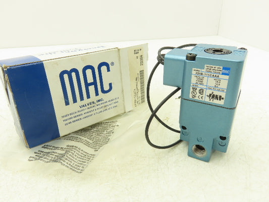 Mac 225B-111CA Pneumatic Solenoid Valve 3 Way 120VAC 16W 150 PSI