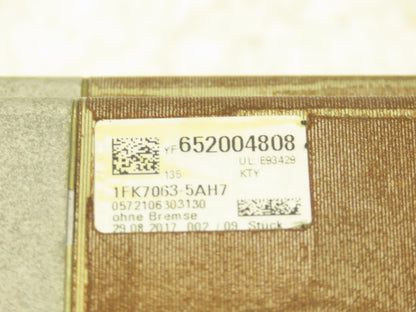 Siemens 1FK7063-5AH71-1EG0 AC Servo Motor 11Nm 7200rpm 3Ph AM2048S/R F35 Encoder