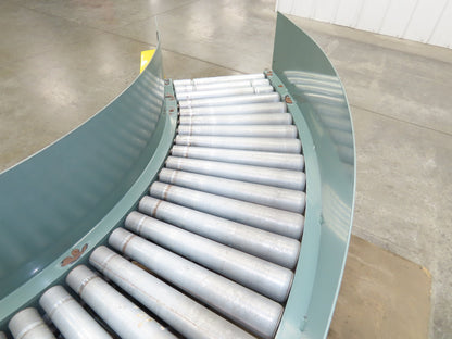 Hytrol 18"x 90° RH Curve Accumulation Roller Conveyor 15"BF V-Belt Slave Drive