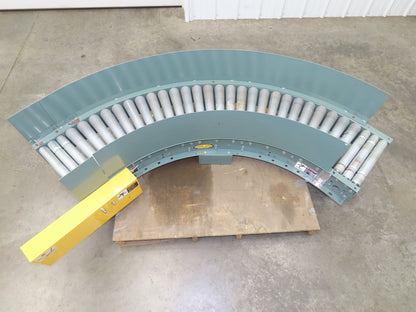 Hytrol 18"x 90° RH Curve Accumulation Roller Conveyor 15"BF V-Belt Slave Drive