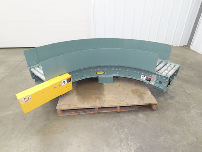Hytrol 18"x 90° RH Curve Accumulation Roller Conveyor 15"BF V-Belt Slave Drive