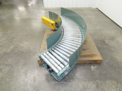 Hytrol 18"x 90° RH Curve Accumulation Roller Conveyor 15"BF V-Belt Slave Drive