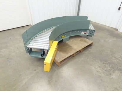 Hytrol 18"x 90° RH Curve Accumulation Roller Conveyor 15"BF V-Belt Slave Drive