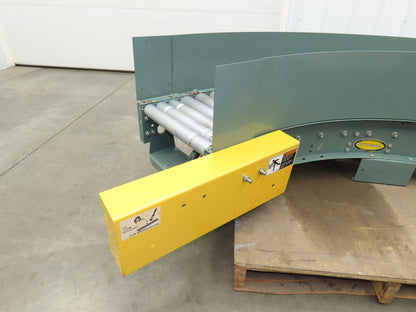 Hytrol 18"x 90° RH Curve Accumulation Roller Conveyor 15"BF V-Belt Slave Drive