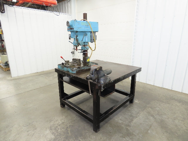 Clausing 20" Variable Speed Drill Press Weld Table 48x48" Wilton Bullet Vise