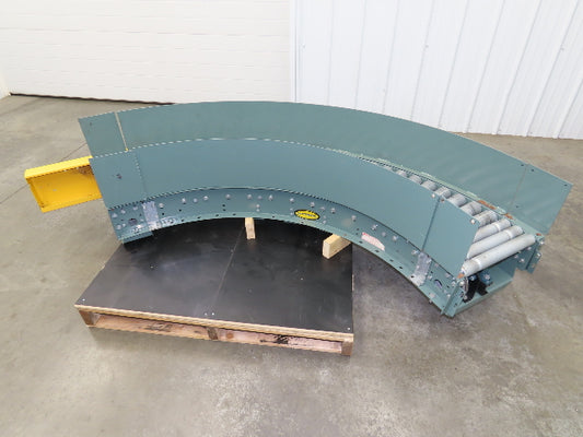 Hytrol 18"x 90° RH Curve Accumulation Roller Conveyor 15"BF V-Belt Slave Drive