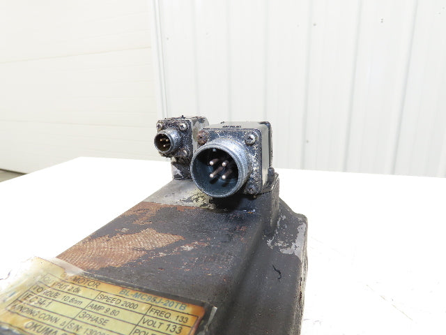 Okuma BL-MC95J-20TB AC Servo Motor 2kW 133V 2000 RPM 3PH Encoder ER-JG-7200D