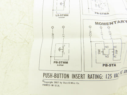 Duct-o-Wire PB-STMM E-Stop Pushbutton 30mm Emergency Stop with Tag