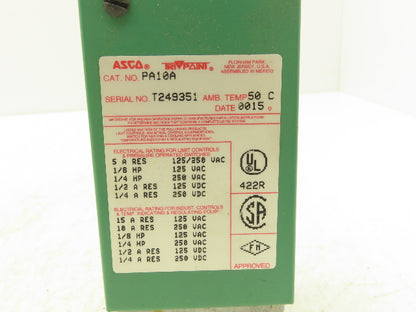 Asco PA10A Pressure Switch 125/250 VAC