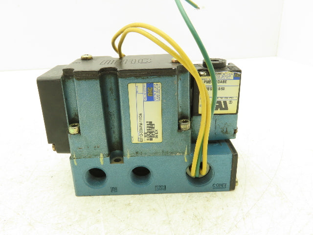 Mac 6311D-000-PM-111DA Pneumatic Solenoid Piloted Valve 4/2 Way 120VAC 150 PSI