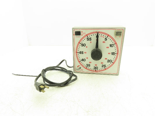 Gralab Model 171 Dual Scale 60 Minute Timer 8" Dial w/Buzzer & Min/Sec Hand 120V